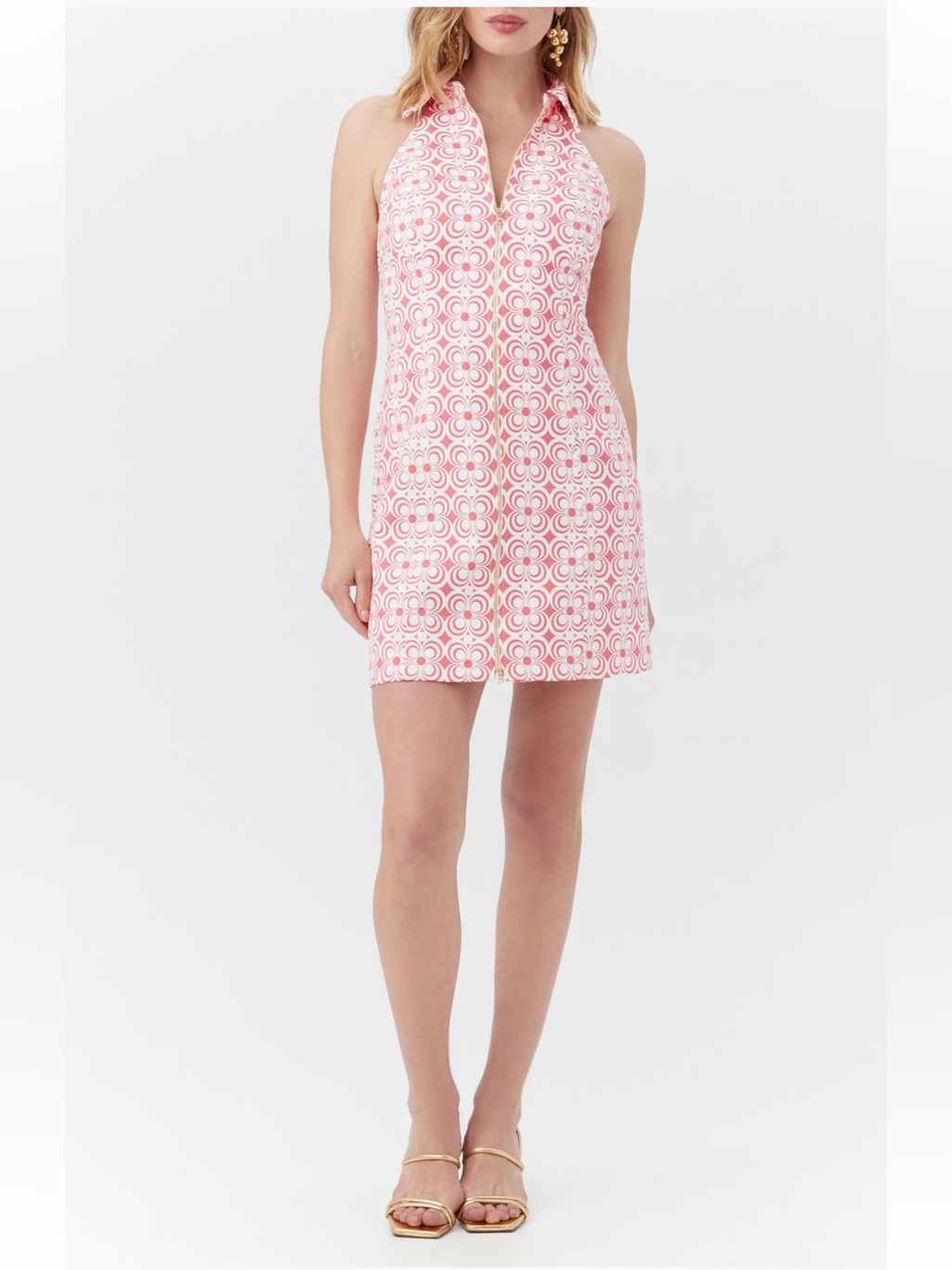 Trina Turk Rosalina Sleeveless Sheath Mini Dress Halter Positano Pink Sz 14 Nwt